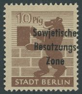 1948, 10 Pf. Mittel-lebhaftsiena, Postfrisch, Pracht, Fotoattest Paul, Mi. 500.- -> Automatically Generated Translation: - Other & Unclassified