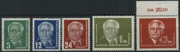 DDR 322-26 **, 1952/3, Pieck, Wz. 2, Pracht, Mi. 120.- - Used Stamps