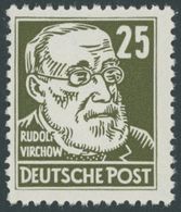 1953, 25 Pf. Braunoilv Virchow, Wz. 2XI, Postfrisch, Pracht, Kurzbefund Paul, Mi. 350.- -> Automatically Generated Trans - Usados