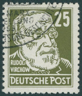 DDR 334vaXI O, 1953, 25 Pf. Braunoilv Virchow, Wz. 2XI, Zeitgerecht Entwertet, Pracht, Kurzbefund Schönherr, Mi. 600.- - Gebraucht