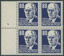 DDR 339PFIV **, 1952, 80 Pf. Thälmann Mit Plattenfehler T Von Post Rechts Spitz Und Weiße Einfassungslinie Rechts Vereng - Used Stamps