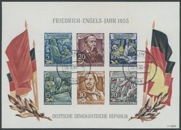 DDR Bl. 13 O, 1955, Block Engels, Tagesstempel, Pracht, Gepr. König, Mi. 180.- - Gebraucht