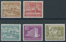 BERLIN 112/3,121-23 *, 1953/4, Berliner Bauten, Falzrest, 5 Prachtwerte, Mi. 80.- - Altri & Non Classificati