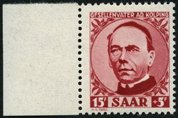 SAARLAND 289I **, 1950, 15 Fr. Kolping Mit Abart GFSELLENVATER, Pracht, Gepr. Ney, Mi. 80.- - Sonstige & Ohne Zuordnung