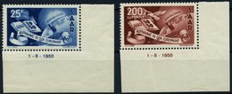 SAARLAND 297/8Br **, 1950, Europarat, 2 Randstücke Mit Druckdatum 1.8.1950, Pracht, Mi. 550.- - Other & Unclassified