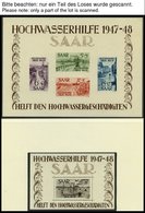 SAMMLUNGEN, LOTS **, 1947-59, Postfrische, In Den Hauptnummern Komplette Sammlung Saarland Mit Hochwasserblockpaar (Bl.  - Autres & Non Classés