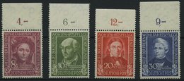 BUNDESREPUBLIK 117-20 **, 1949, Helfer Der Menschheit Vom Oberrand, Prachtsatz - Used Stamps