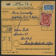BUNDESREPUBLIK 137 BRIEF, 1954, 80 Pf. Posthorn, Einzelfrankatur Auf Paketkarte Aus INKOFEN, Pracht - Oblitérés