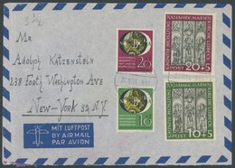 BUNDESREPUBLIK 139-42 BRIEF, 1951, Marienkirche Und NBA Auf Luftpostbrief Nach New York, Pracht - Used Stamps