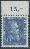 BUNDESREPUBLIK 147 **, 1951, 30 Pf. Röntgen, Postfrisch, Pracht, Mi. 80.- - Gebraucht