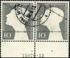 BUNDESREPUBLIK 165 HAN Paar O, 1953, 10 Pf. Kriegsgefangene Im Waagerechten Paar Mit HAN 15070.53, Feinst, Mi. 100.- - Used Stamps