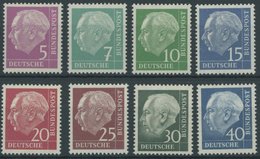 BUNDESREPUBLIK 179-260y **, 1960, Heuss Lumogen (8 Werte), Postfrischer Prachtsatz, Mi. 65.- - Gebraucht