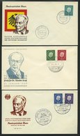 BUNDESREPUBLIK 302-06 BRIEF, 1959, Heuss Auf 3 FDC, Pracht, Mi. 255.- - Usati