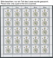 BUNDESREPUBLIK 1631-35KB **, 1992, Kostbare Uhren Im Bogensatz (25) Mit Abart 1635I, Postfrisch, Pracht, Mi. 285.- - Gebraucht