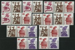 ZUSAMMENDRUCKE W 47-56 **, 1974, Unfallverhütung, Komplette Garnitur, Pracht, Mi. 54.- - Used Stamps