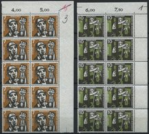 ENGROS 270-73 **, 1957, Kohlebergbau, 10x In Bogenteilen, Pracht, Mi. 220.- - Abarten Und Kuriositäten