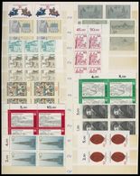 1975-86, Partie Von Ca. 90 Verschiedenen Postfrischen Ausgaben In Viererblocks, Meist Randstücke, Pracht, Mi. Ca. 600.-  - Otros & Sin Clasificación