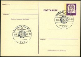 GANZSACHEN P 73 BRIEF, 1962, 8 Pf. Gutenberg, Postkarte In Grotesk-Schrift, Leer Gestempelt Mit Sonderstempel OFFENBACH  - Verzamelingen