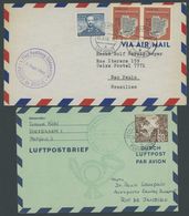 2.9.1953 Und 24.3.1954, Hamburg-Südamerika Mit Der Panair Brasil, Auf Luftpostbrief U.a. Mit Mi.Nr. 150 Und Auf Luftpost - Covers & Documents