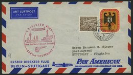 ERST-UND ERÖFFNUNGSFLÜGE 2515 BRIEF, 30.4.56, Berlin-Stuttgart, Prachtbrief - Storia Postale