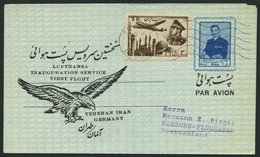 DEUTSCHE LUFTHANSA 113a BRIEF, 12.9.1956, Teheran-Hamburg, Verspätete Post Aus Teheran, Prachtbrief - Covers & Documents