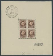 BELGIEN 186KB **, 1924, 5 Fr. Internationale Briefmarkenausstellung Im Kleinbogen (4), Pracht, Mi. 420.- - Other & Unclassified