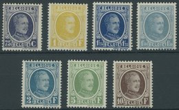 BELGIEN 211-17 **, 1926, 75 C. - 10 Fr. König Albert I, Postfrisch, 7 Prachtwerte, Mi. 350.- - Sonstige & Ohne Zuordnung