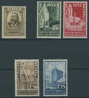 BELGIEN 377-81 **, 1934, Benoit Und Weltausstellung, Postfrisch, 2 Prachtsätze, Mi. 77.- - Otros & Sin Clasificación