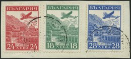 BULGARIEN 249-51 BrfStk, 1932, Luftpostausstellung Auf Briefstück, Prachtsatz, Mi. 90.- - Autres & Non Classés