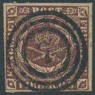 1852, 4 RBS Rotbraun Mit Idealem Zentrischen Nummernstempel 7 (ASSENS), Pracht -> Automatically Generated Translation: 1 - Altri & Non Classificati