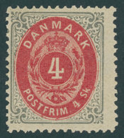 DÄNEMARK 17IA *, 1871, 3 S. Grau/lila, Falzrest, Pracht, Mi. 70.- - Sonstige & Ohne Zuordnung