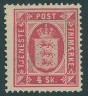 DIENSTMARKEN D 2A *, 1871, 4 S. Rosa, Gezähnt K 14:131/2, Falzrest, Pracht, Mi. 120.- - Service