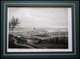 AALBORG (Aalborg), Gesamtansicht, Lithographie Mit Tonplatte Von Alexander Nay Nach F.C. Kierschou Bei Emil Baerentzen,  - Lithographien