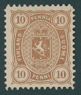 FINNLAND 15Byb *, 1882, 10 P. Graubraun, Gezähnt L 121/2, Falzrest, Pracht, Mi. 120.- - Andere & Zonder Classificatie