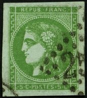 FRANKREICH 39a O, 1870, 5 C. Grün, Allseits Riesenrandig, Kabinett - Autres & Non Classés