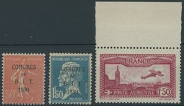 FRANKREICH 249-51 **, 1930, Arbeitsamt Und Flugpost, Postfrisch, 3 Prachtwerte, Mi. 73.- - Andere & Zonder Classificatie