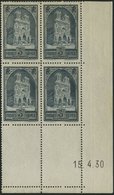 FRANKREICH 256I VB **, 1930, 3 Fr. Kathedrale Von Reims, Type I, Im Eckrandviererblock Mit Druckdatum: 15.4.30, Pracht,  - Other & Unclassified