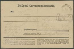 1870, Interessante Feldpost Correspondenzkarte Der Einzigen Hessischen Division (25. Division) Im Deutsch/französischem  - Sellos De Guerra