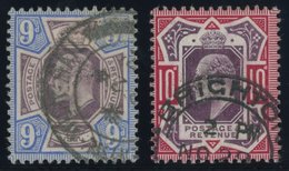 GROSSBRITANNIEN 112/3 O, 1902, 9 Und 10 P. König Eduard VII, 2 Kabinettwerte, Mi. 80.- - Gebraucht