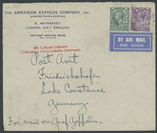 24.8.1931, Brief Der American Express Company LONDON FS Und Handschriftlich For Mail On Graf Zeppelin An Das Postamt Fri - Gebraucht