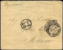 MILITÄRPOST 1912, K2 INTENDENZA GENERALE DIREZIONE Mit Haubenstempel POSTA MILITARE Auf Feldpostbrief Nach Mailand, Fein - Posta Militare (PM)