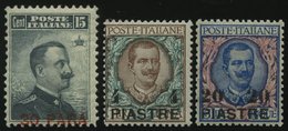 POST IM AUSLAND 13-17III *, Italienische Post In Der Levante: 1908, Konstantinopel, Type III, Falzrest, Prachtsatz, Mi.  - Other & Unclassified