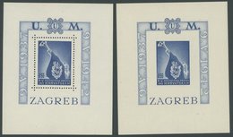 KROATIEN Bl. 3A/B **, 1942, Blockpaar Ustascha-Jugend, Gezähnt Und Ungezähnt, Postfrisch, Pracht, Mi. 80.- - Croatia