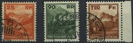 LIECHTENSTEIN 119-21 O, 1933, Landschaften Und Gebäude, Prachtsatz, Fotoattest Liniger, Mi. 600.- - Autres & Non Classés