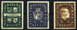 LIECHTENSTEIN 183-85 O, 1939, 2 - 5 Fr., Prachtsatz, Mi. 120.- - Otros & Sin Clasificación