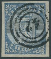 1855, 4 Sk. Blau Mit Nummernstempel 42, Kabinett -> Automatically Generated Translation: 1855, 4 Sk. Blue With Number Po - Sonstige & Ohne Zuordnung