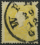 ÖSTERREICH 10IIa O, 1858, 2 Kr. Gelb, Type II, Kartonpapier 0.13 Mm, Pracht, Gepr. Dr. Ferchenbauer, Handbuch 125.- - Used Stamps