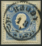 ÖSTERREICH 15I BrfStk, 1858, 15 Kr. Blau, Type I, K1 BRODY, Kabinettbriefstück - Oblitérés