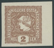 ÖSTERREICH 1867-1918 121b **, 1016, 2 H. Hellrötlichbraun Kleiner Merkurkopf, Postfrisch, Pracht, Mi. 80.- - Gebruikt
