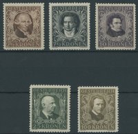 ÖSTERREICH 1918-1938 418-24B **, 1922, Komponisten Und Musiker, Gezähnt L 111/2, Postfrisch, 5 Pachtwerte, Mi. 550.- - Autres & Non Classés